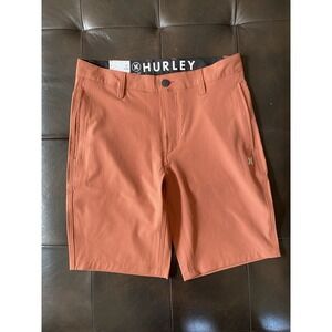 Hurley Men's Hybrid Shorts in Rust Orange